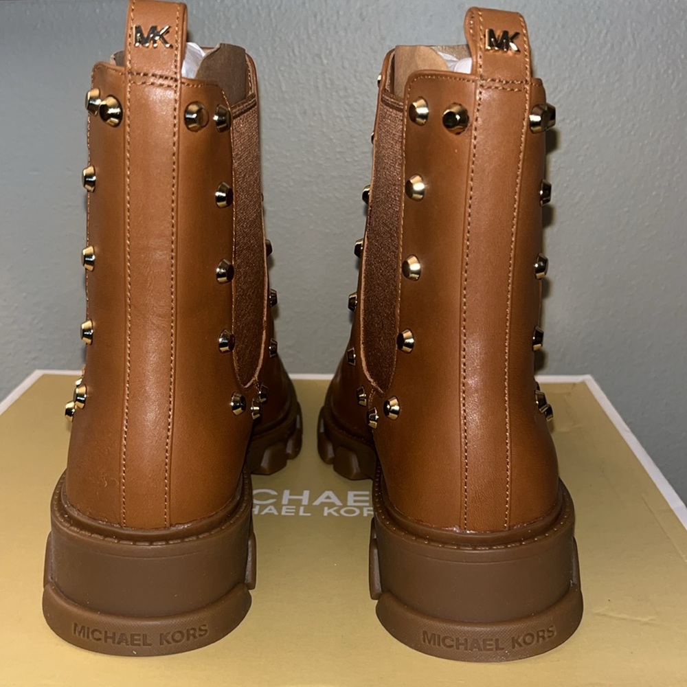 MICHAEL MICHAEL KORS Womens Brown Back Pull-Tab Ridley Leather Chelsea Boot 5.5M - Picture 9 of 16